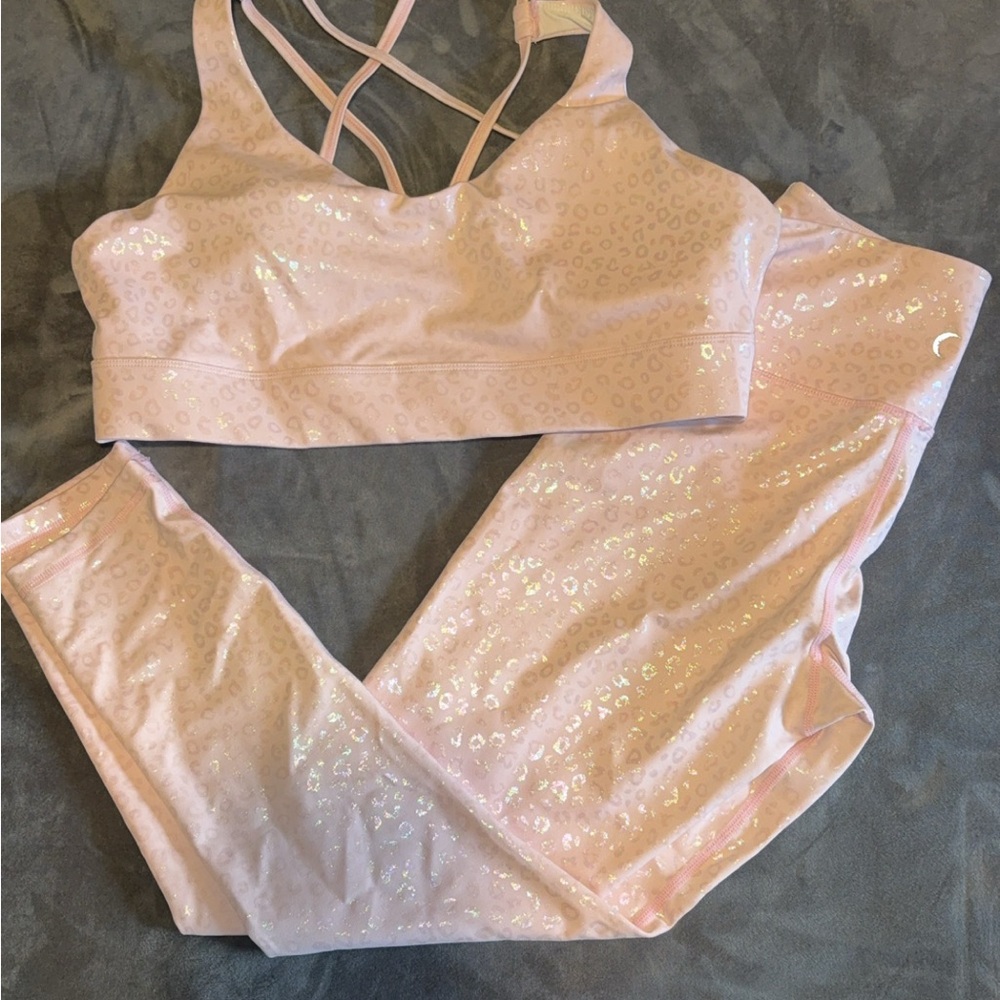 ZYIA Light Pink Shimmer Sports Bra